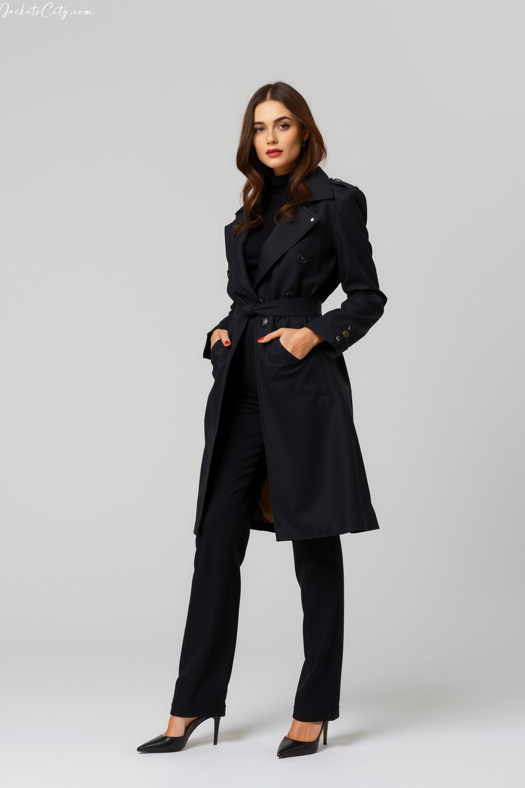 Black Teddy Trench Black Trousers