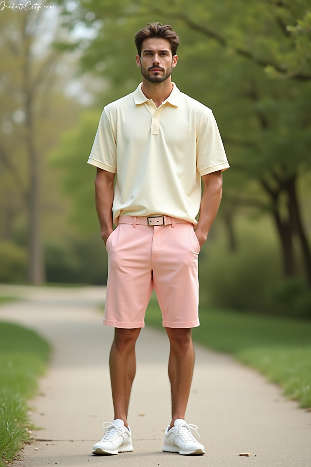 Cream Polo Pastel Pink Shorts