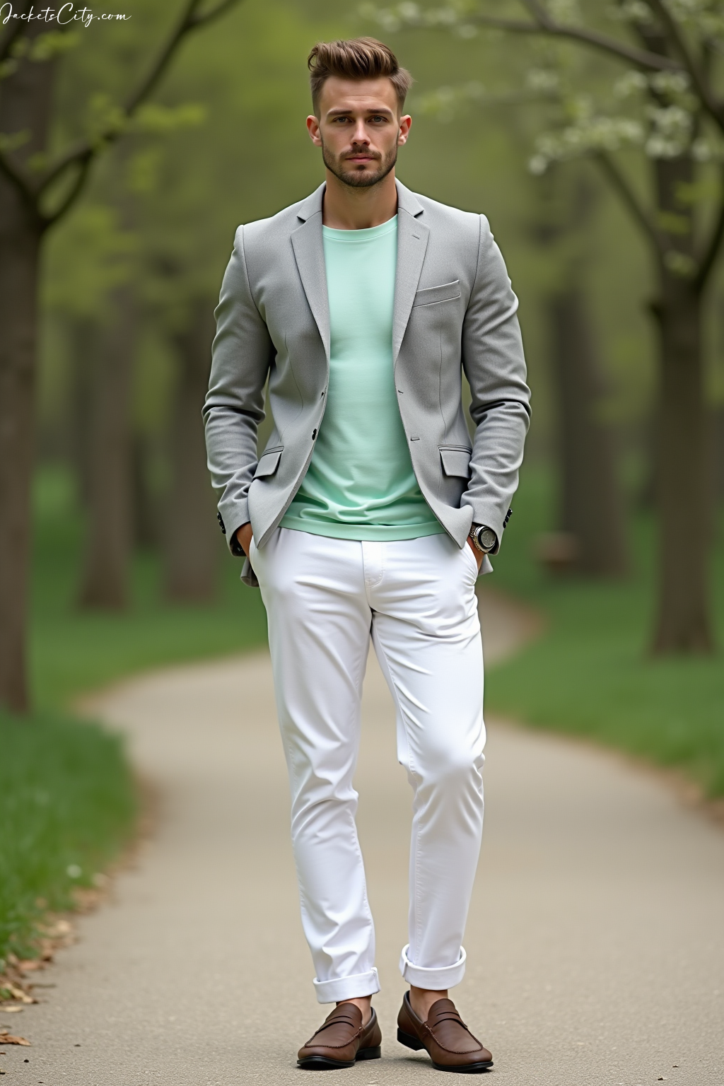 Light Grey Blazer Mint Tee