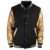 U World Men’s Faux Leather Cotton Baseball Varsity Jacket Gold