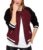 Xiaoming Women’s Causal Color Block Baseball Bomber Varsity Sport Jacket Coat